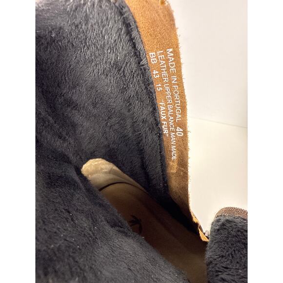 Dromedaris Kikka Ankle Boot Women's 9 Brown Gold Leather Suede Side Zip - Picture 9 of 10